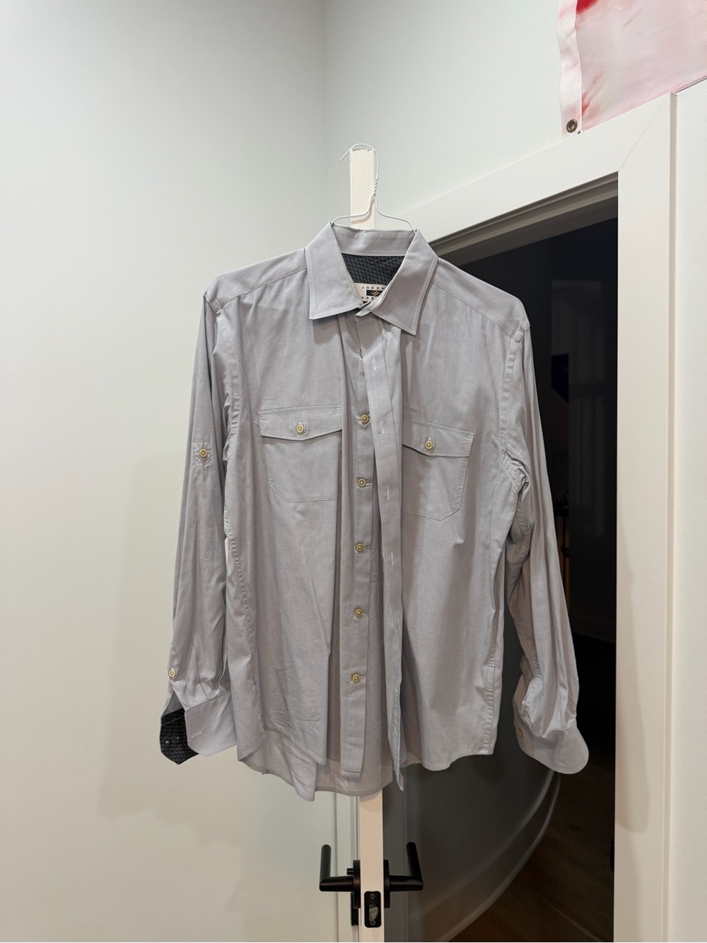 Joseph Abboud Light Gray Men's Button-Up Shirt